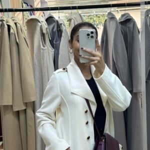 Manteau en cachemire diagonal haute qualité